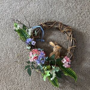 Floral Wreath with Bunny Decoration